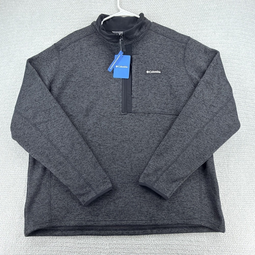 Columbia Sweater Weather 1/2 Zip Pullover Mens 2XL Black Fleece Outdoor